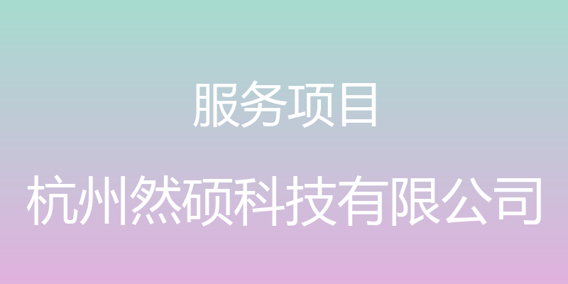 服务项目 - 杭州然硕科技有限公司